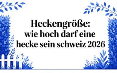 Heckenhöhe: wie hoch darf eine Hecke in der Schweiz sein 2026
